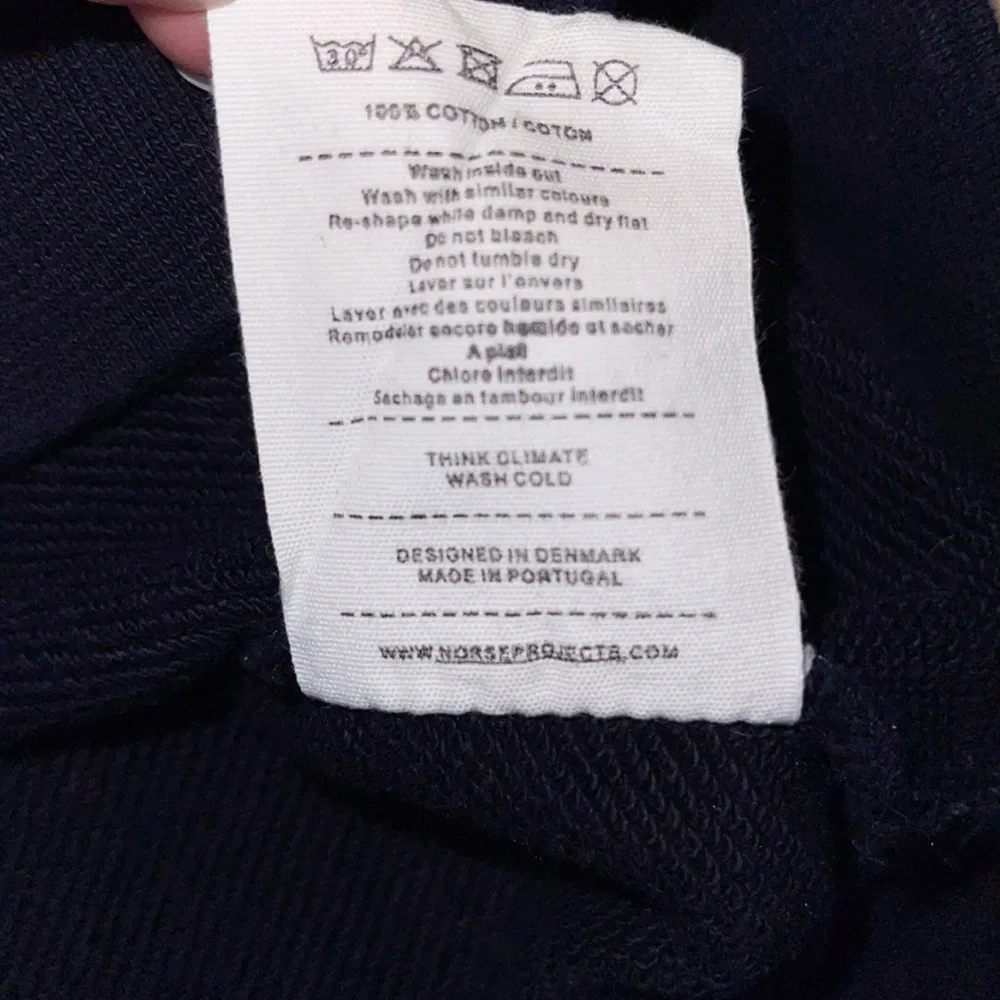 Norse Projects Navy Vagn Classic Crew Long Sleeve Cotton Sweatshirt Size M - Picture 10 of 10